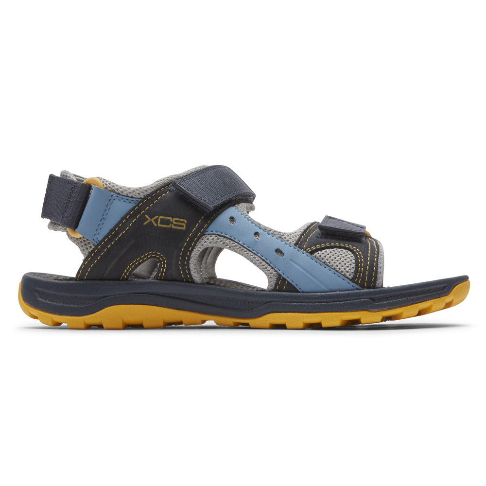 Rockport Sandals For Mens Blue - Trail Technique Adjustable Velcro - JV5398762